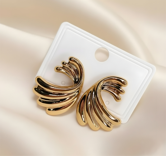 Fantastical Swirl Gold Earrings