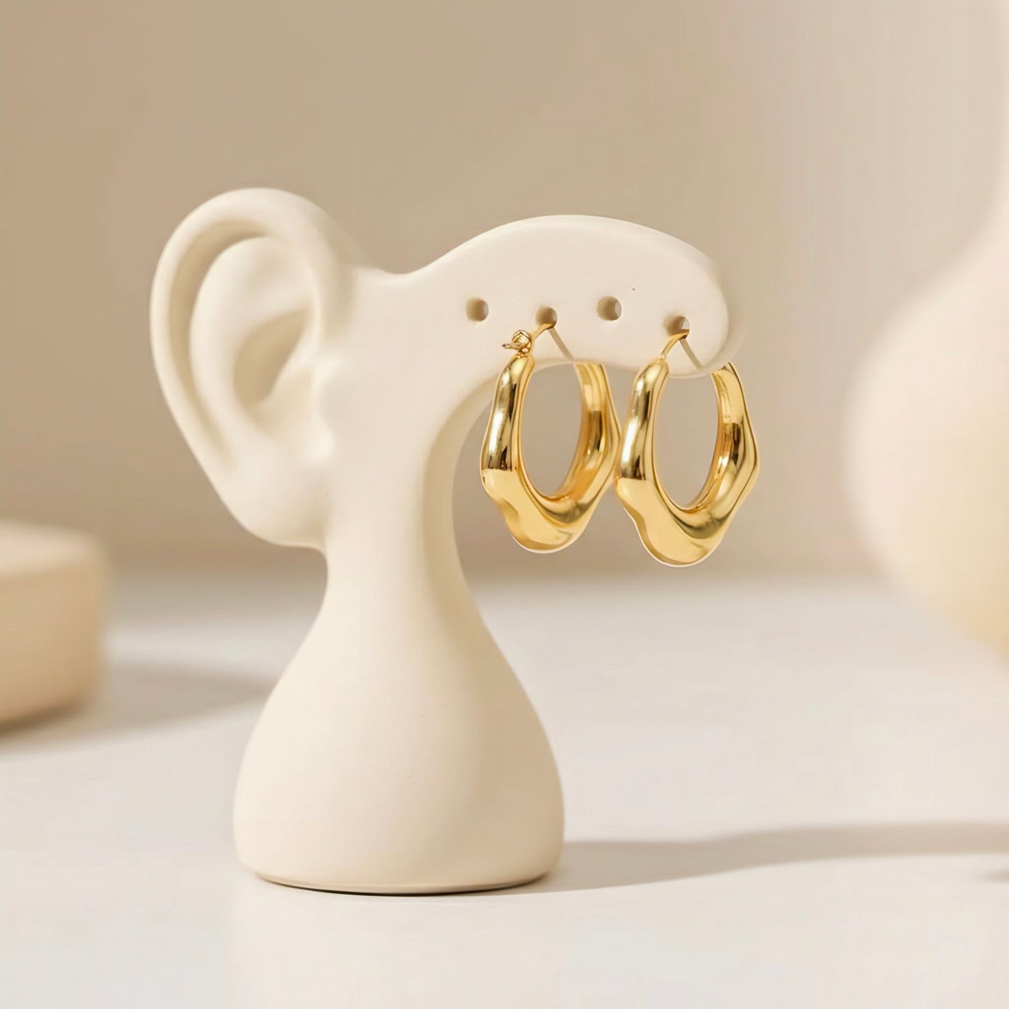 Chunky Sculptural Hoops Earing
