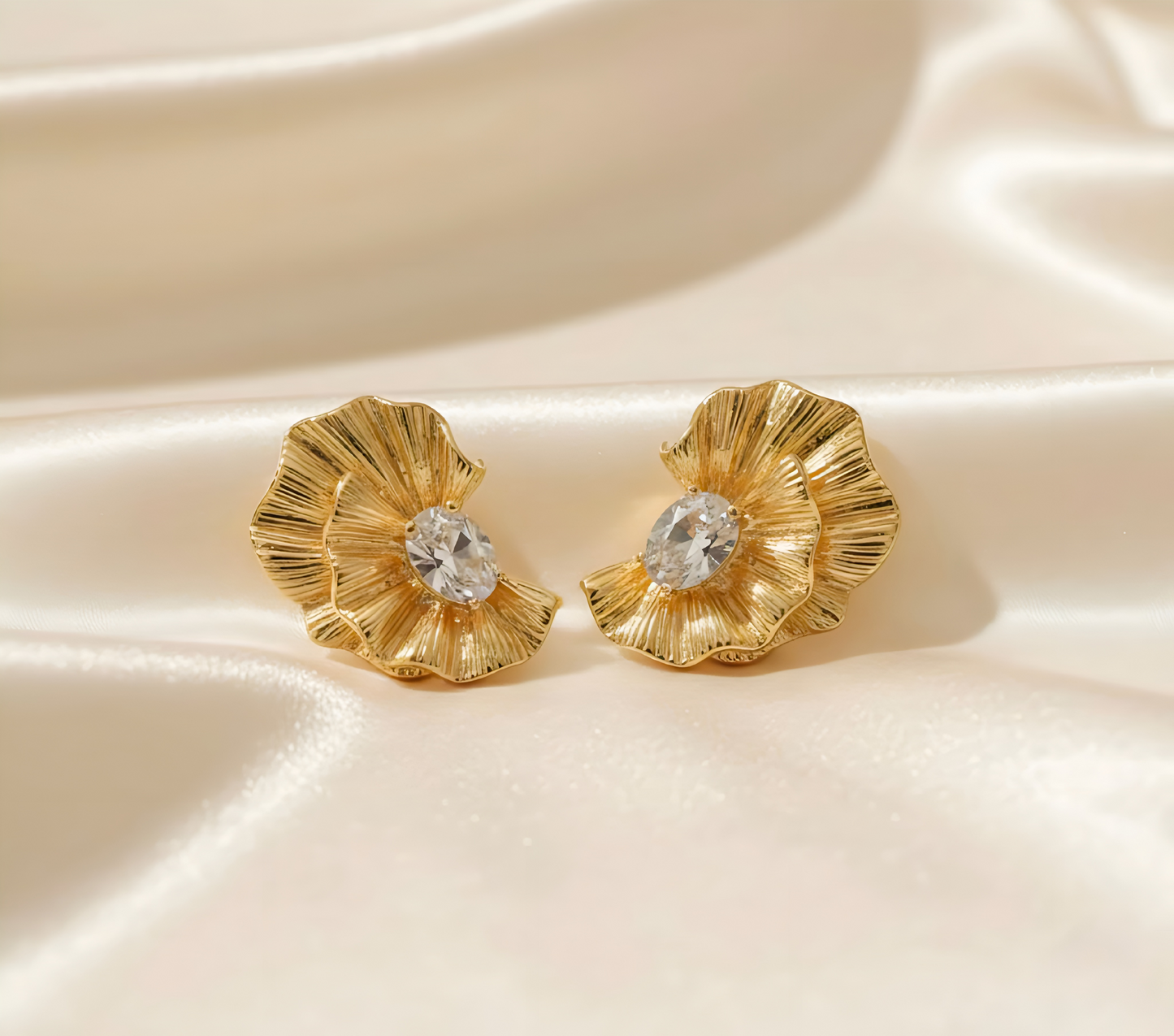 Floral Diamond Stud Earrings