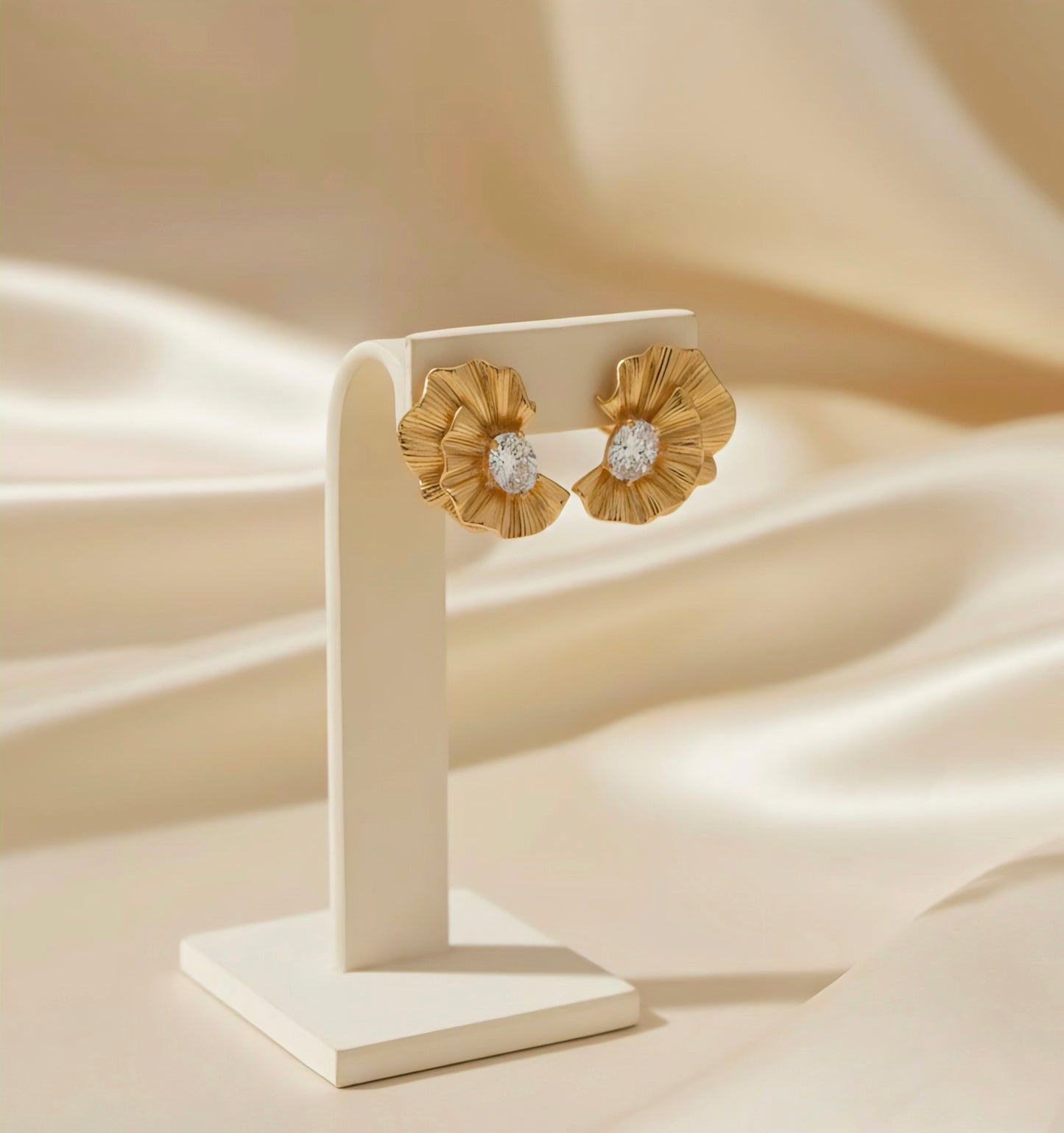 Floral Diamond Stud Earrings